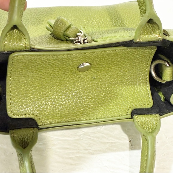 Brandon Blackwood Kuei Green Leather Bag Mini Crossbody Front Zipper - Picture 5 of 8